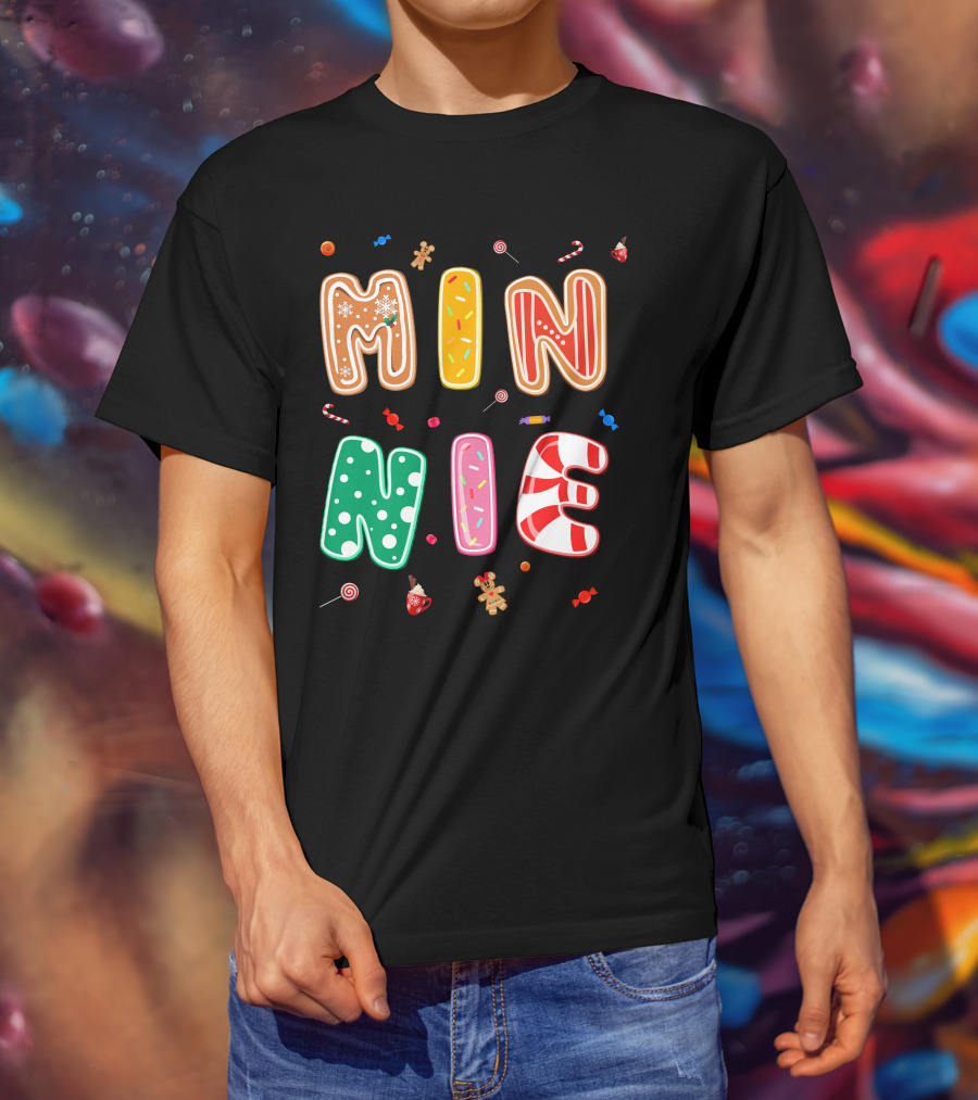 Minnie Christmas Candy And Gingerbread Theme T-Shirt