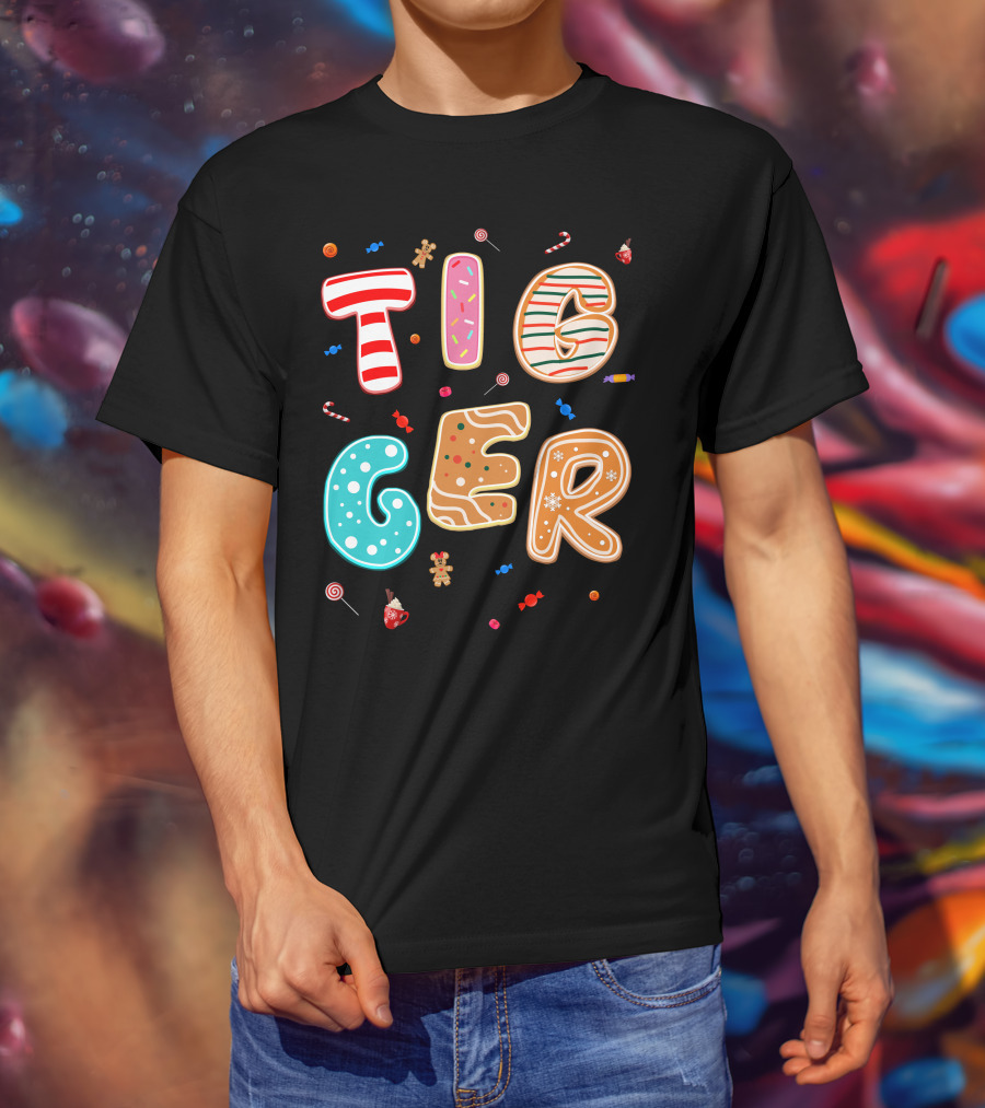 Tigger Candy Cane Gingerbread Christmas Treats T-Shirt