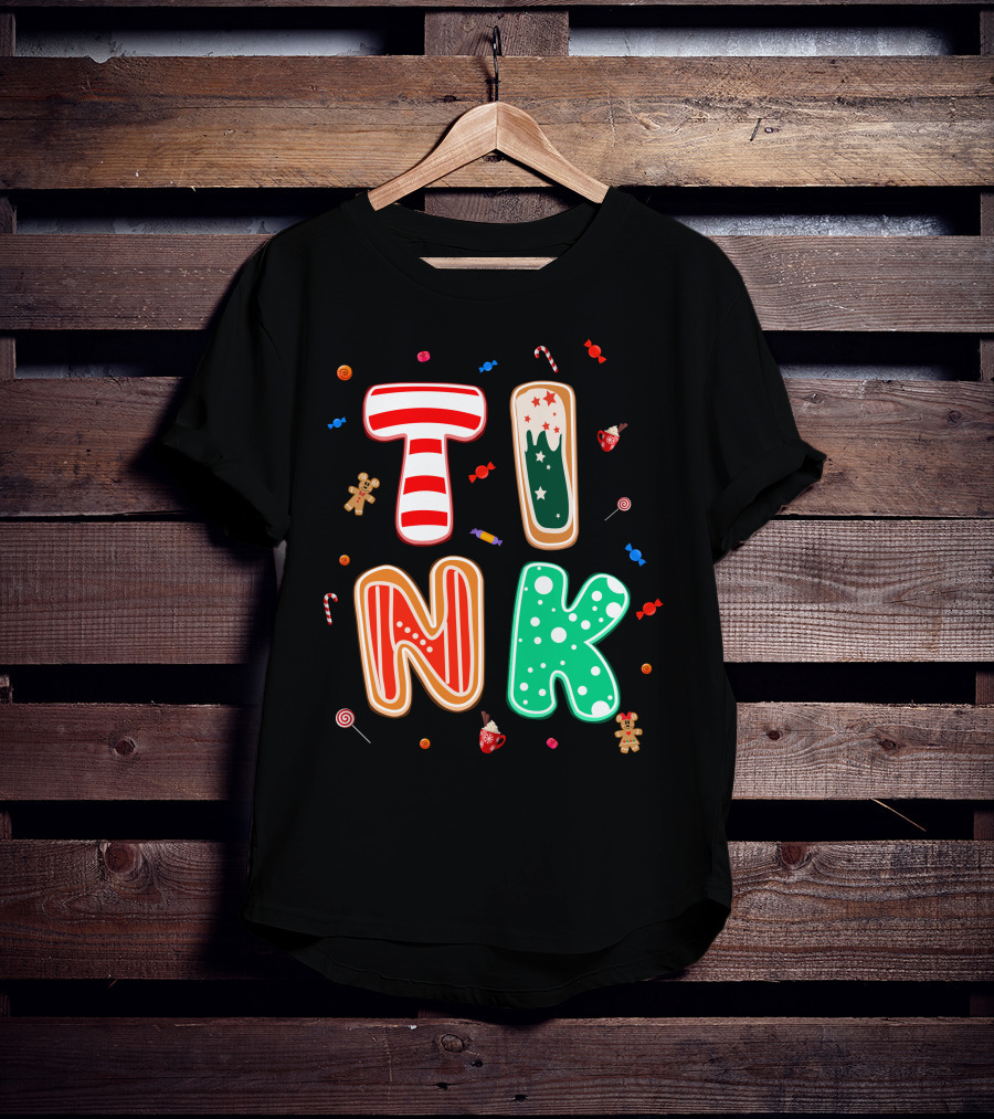 Tink Christmas Candy Gingerbread Holiday Letters T-Shirt