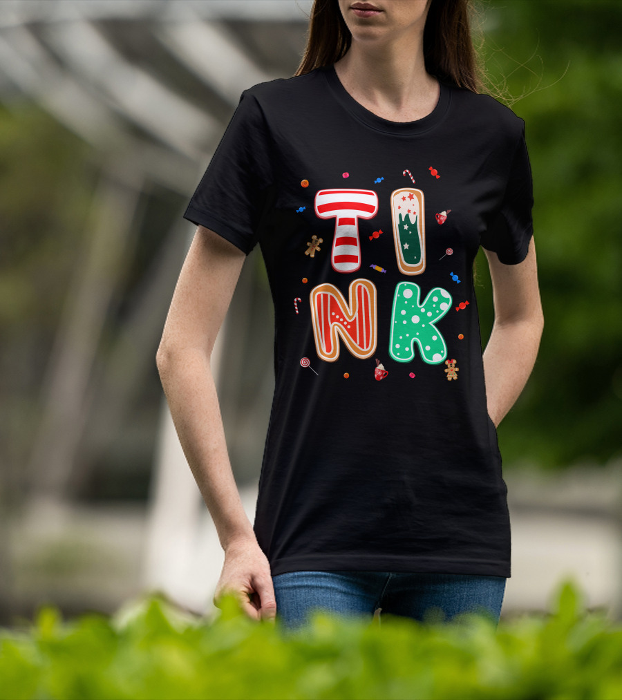 Tink Christmas Candy Gingerbread Holiday Letters T-Shirt