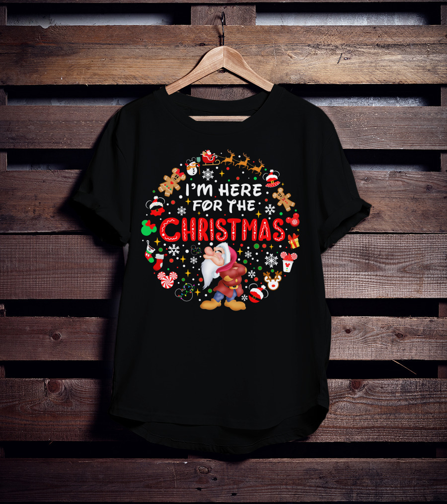 I'm Here For The Christmas Grumpy Dwarf Holiday Festivities T-Shirt