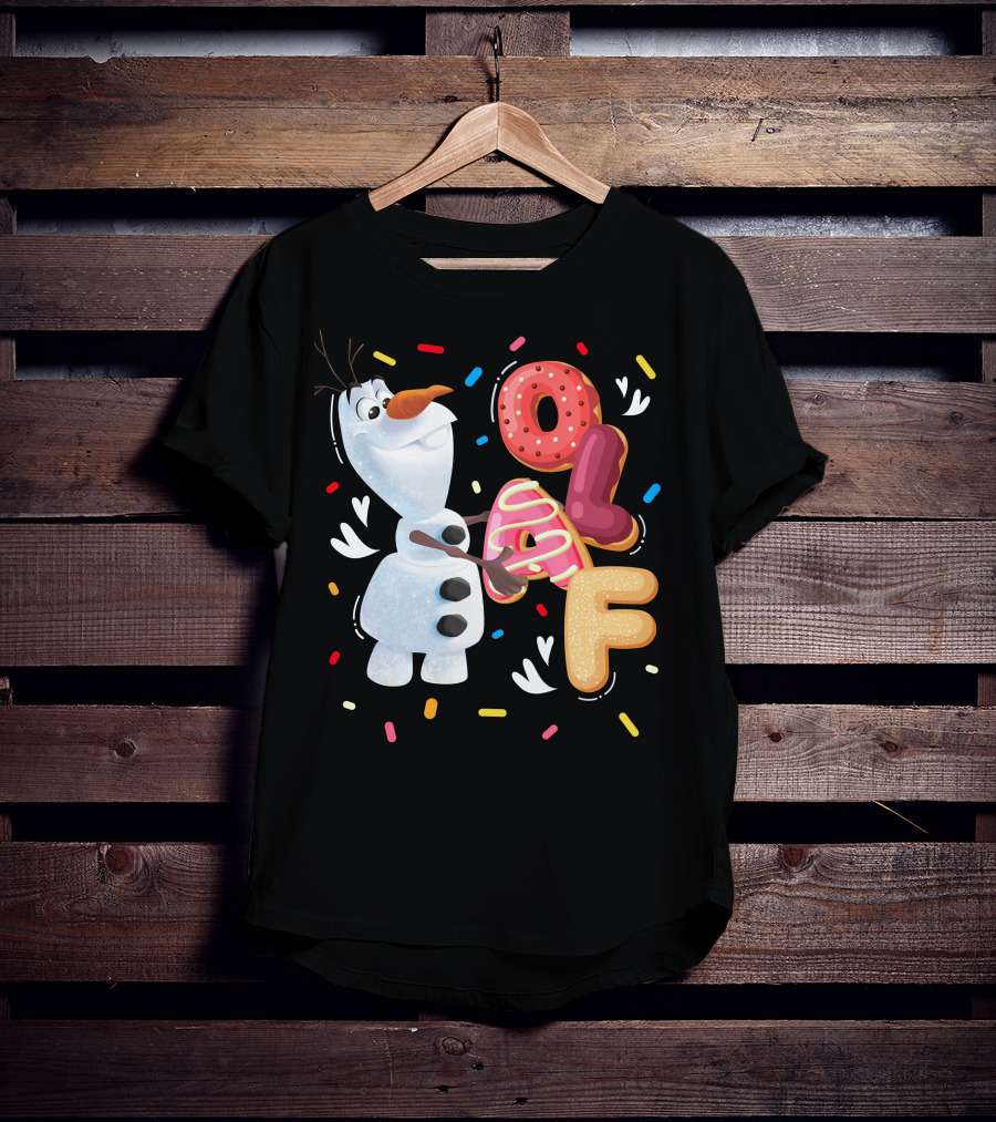 Olaf Doughnut Letters With Colorful Sprinkles Snowman T-Shirt