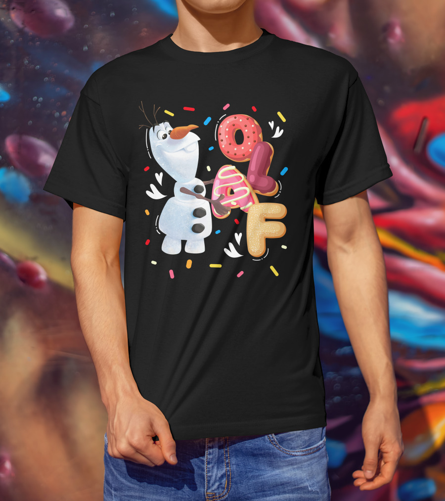Olaf Doughnut Letters With Colorful Sprinkles Snowman T-Shirt