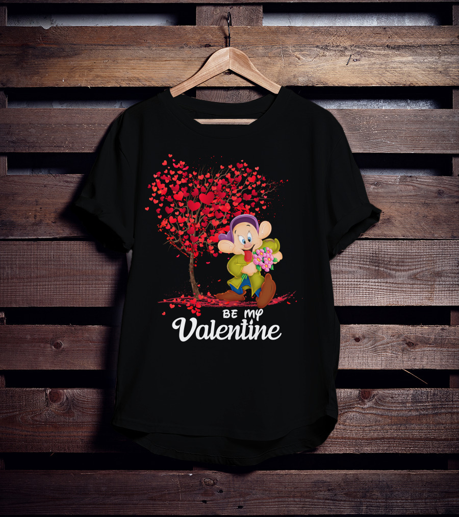 Dopey Be My Valentine Heart Tree With Flowers T-Shirt