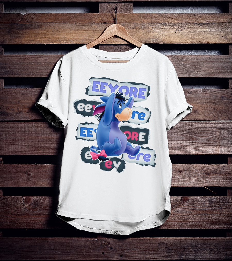 Eeyore Multiple Fonts And Colors Character Collage T-Shirt