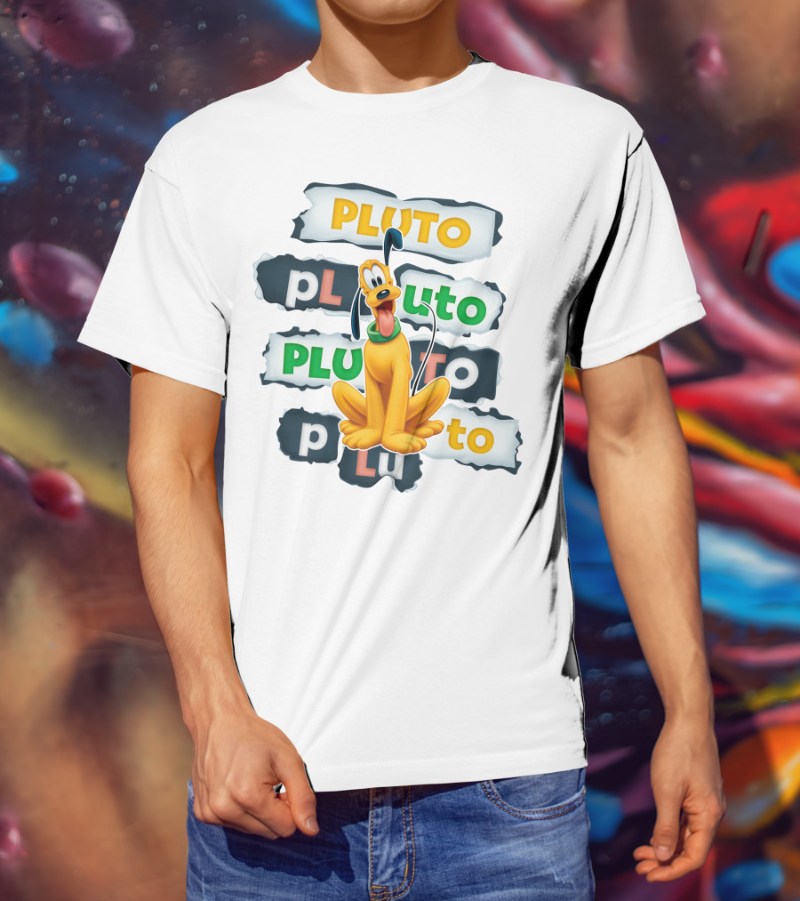Pluto Disney Character Collage T-Shirt