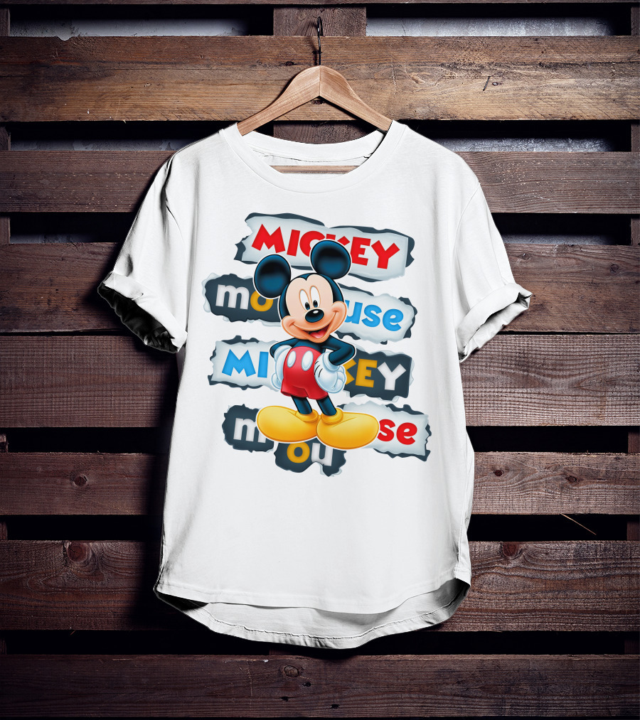 Mickey Mouse Classic Cartoon Character Artwork T-Shirt