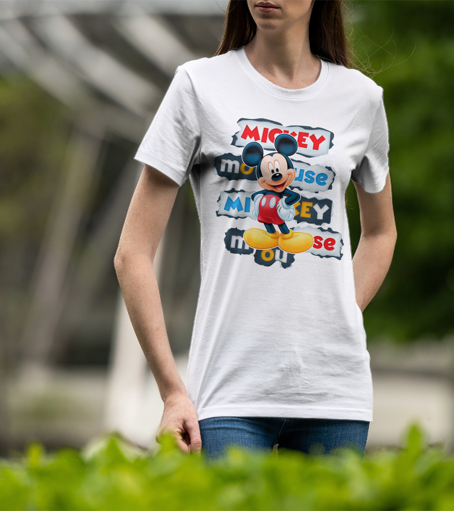 Mickey Mouse Classic Cartoon Character Artwork T-Shirt