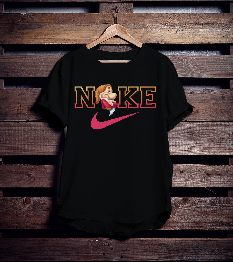 Grumpy Noke Nike Parody With Iconic Character And Swoosh T-Shirt