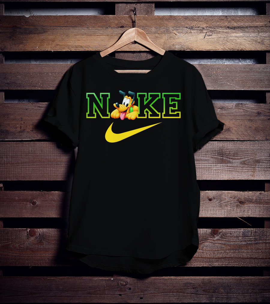 Pluto Nike Parody Logo With Disney Character And Swoosh T-Shirt