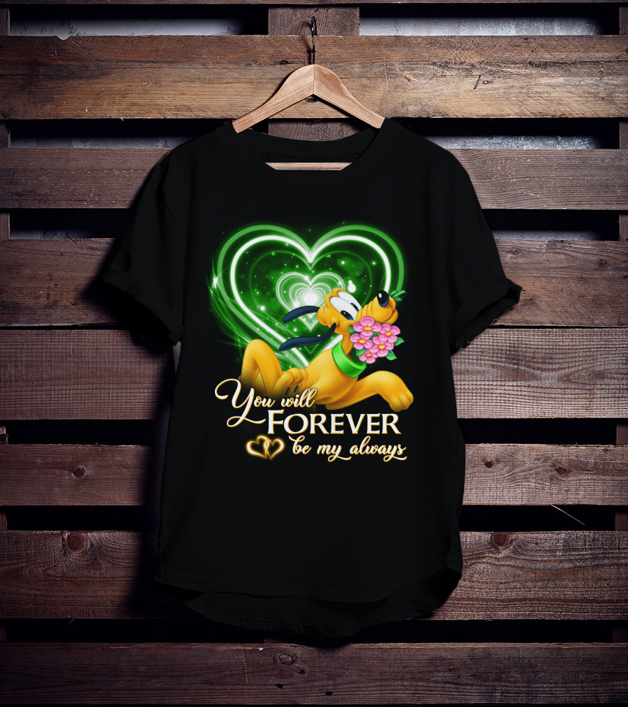 Pluto You Will Forever Be My Always Hearts And Flowers T-Shirt