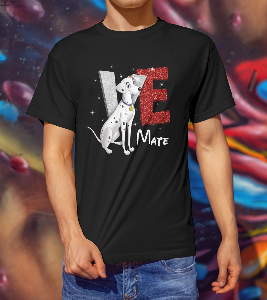 Love Mate Perdita Dalmatian Sparkling Glitter T-Shirt