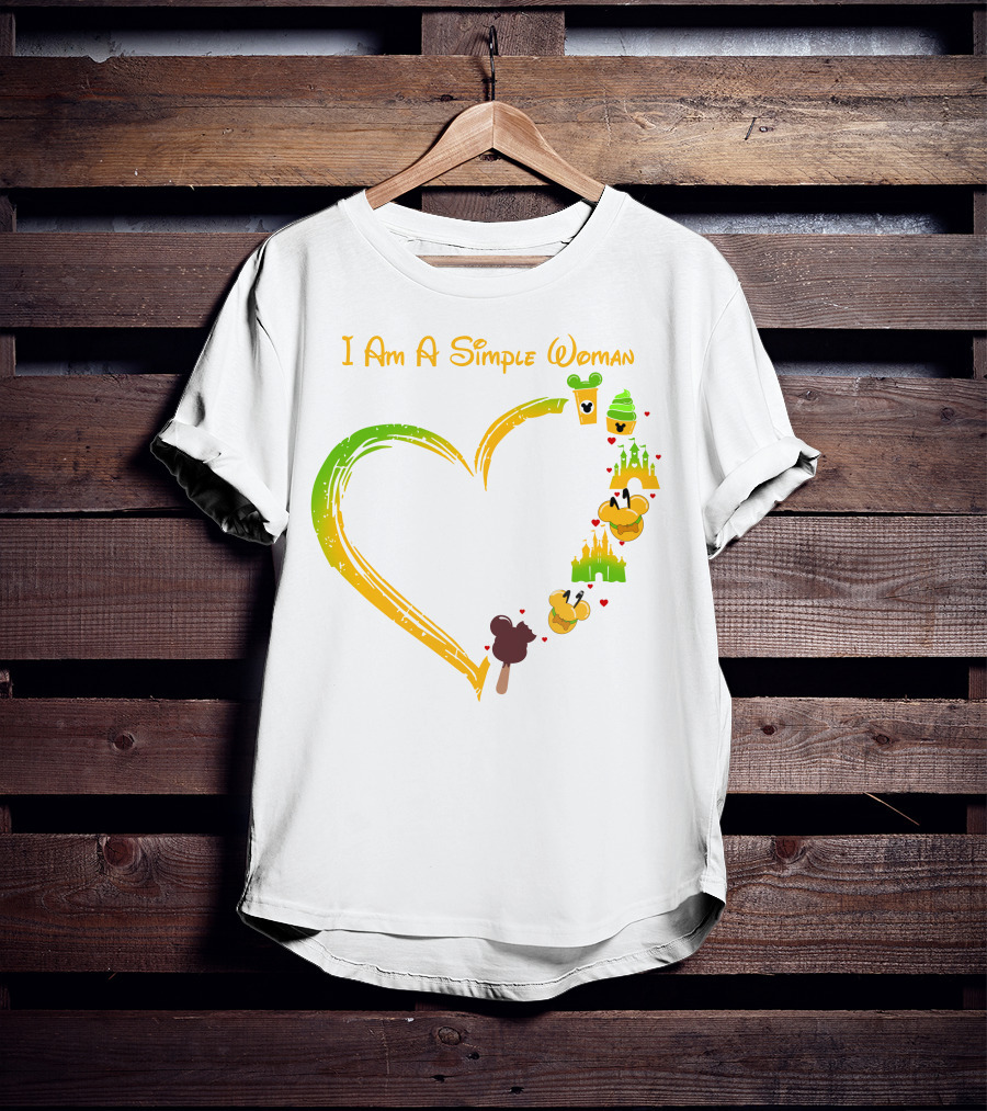 I Am A Simple Woman Heart Mouse Ears Ice Cream Castle T-Shirt