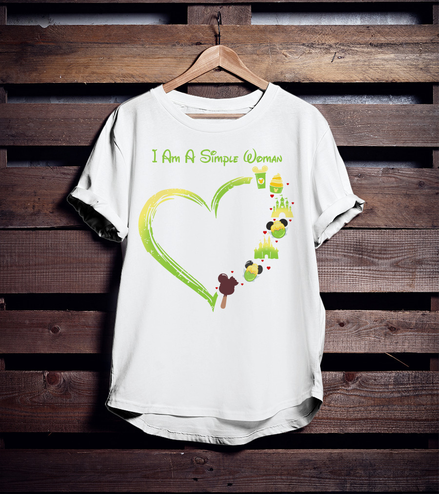 I Am A Simple Woman Tinkerbell Mickey Ears Castle Icons T-Shirt