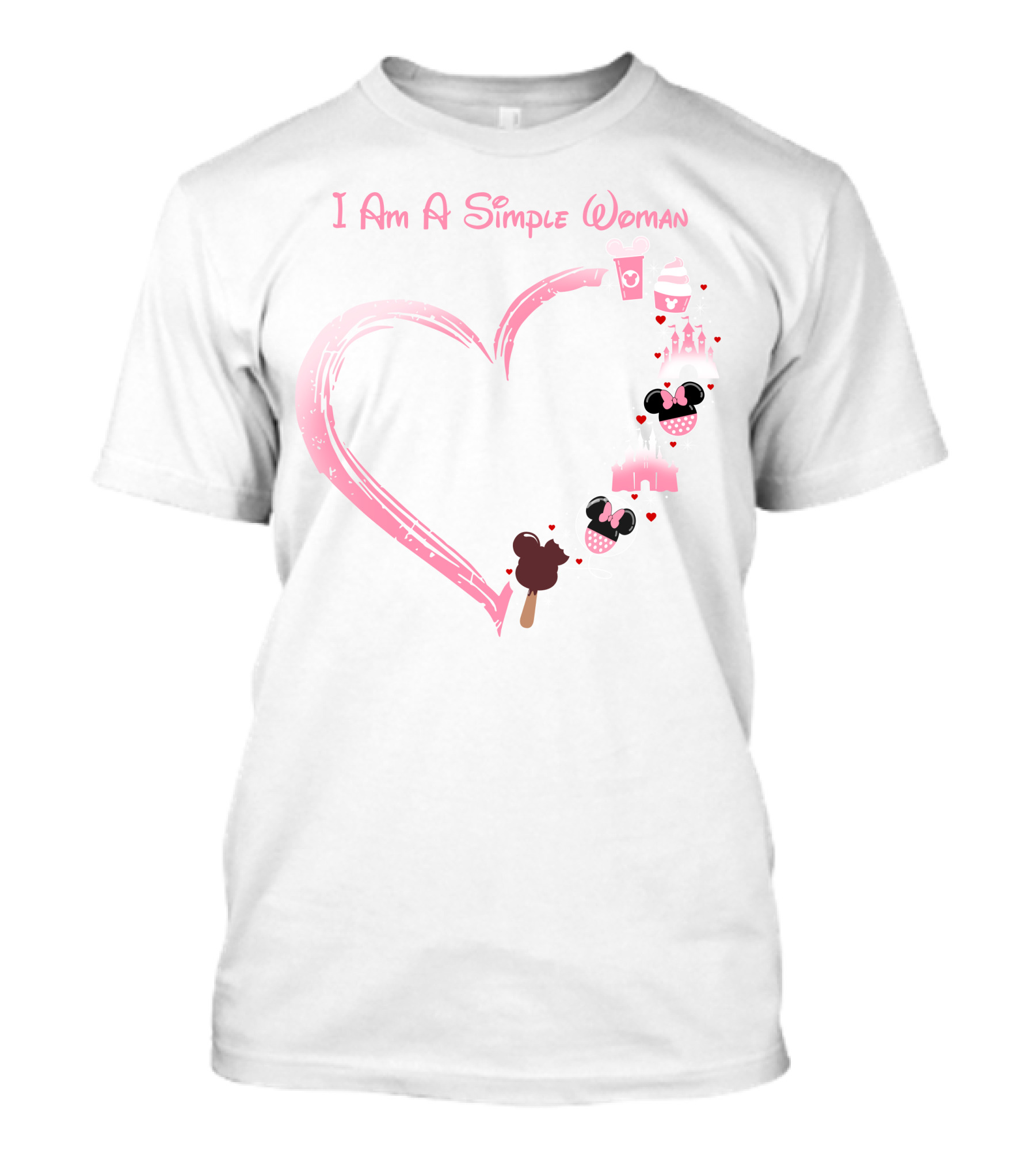 I Am A Simple Woman Coffee Castle Minnie Ears T-Shirt