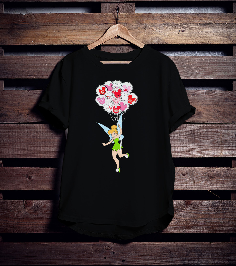 Tinkerbell Minnie Balloons Love Xoxo Disney Icons T-Shirt