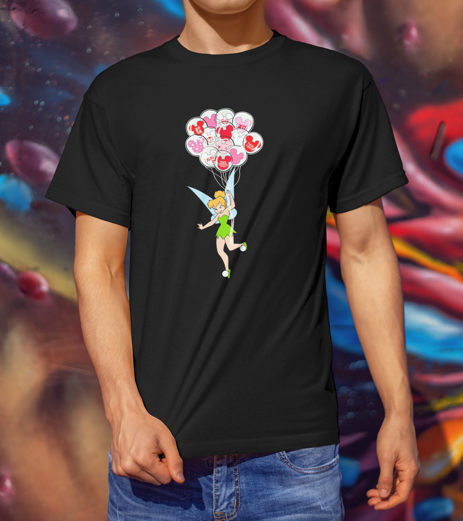 Tinkerbell Minnie Balloons Love Xoxo Disney Icons T-Shirt