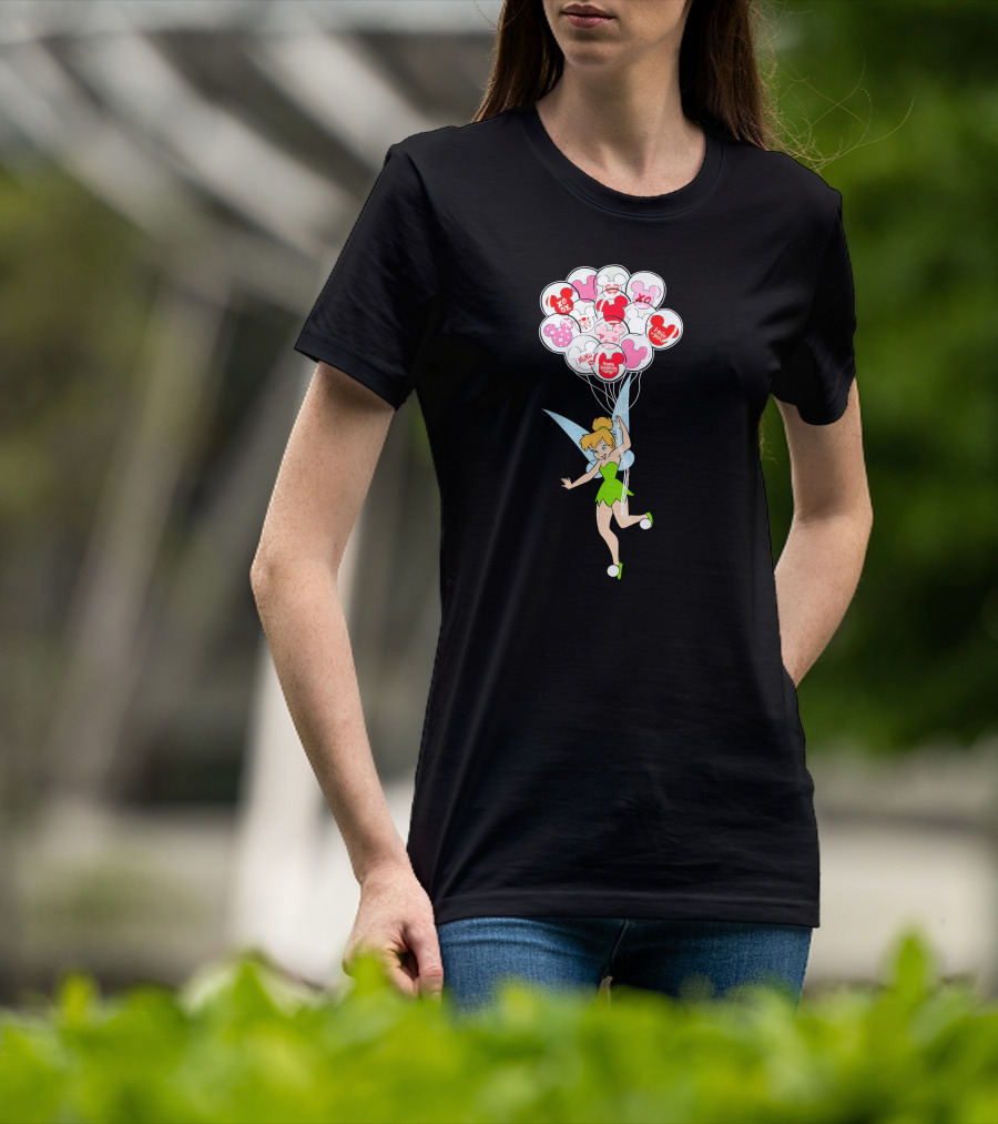 Tinkerbell Minnie Balloons Love Xoxo Disney Icons T-Shirt