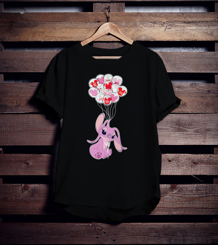 Angel Valentine's Day Balloons And Hearts T-Shirt