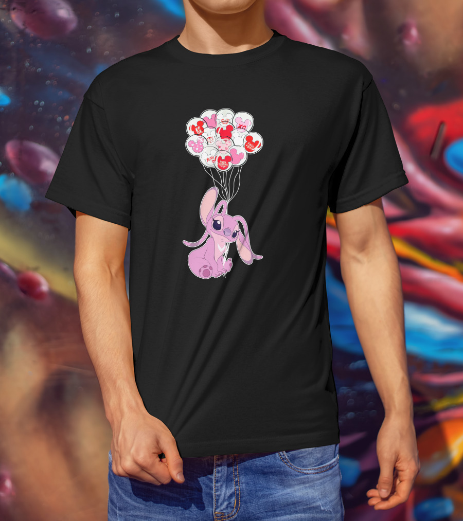 Angel Valentine's Day Balloons And Hearts T-Shirt