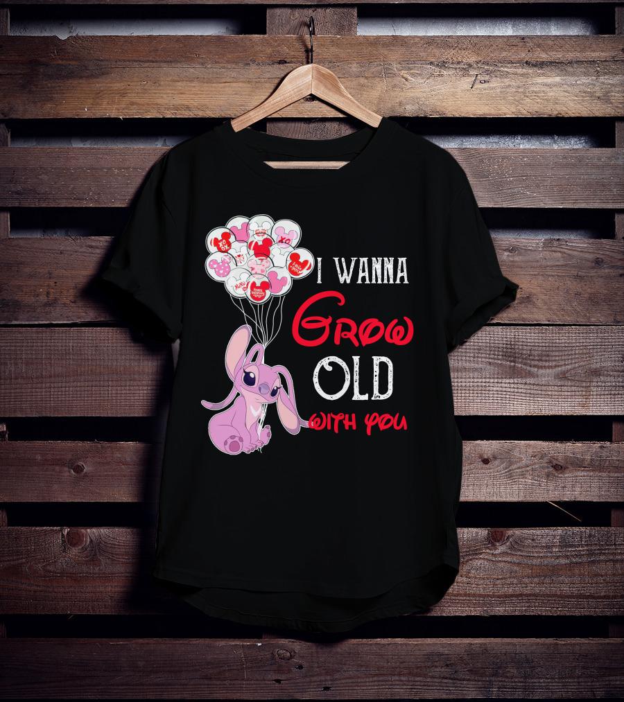 I Wanna Grow Old With You Angel Heart Balloons T-Shirt