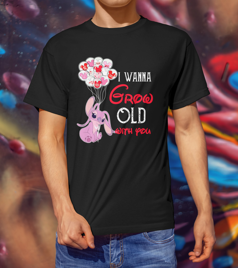 I Wanna Grow Old With You Angel Heart Balloons T-Shirt