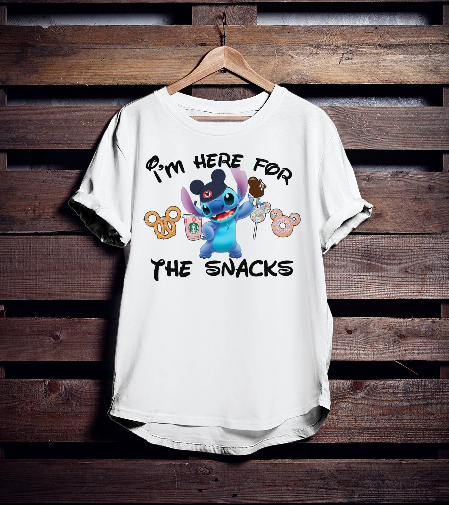 I'm Here For The Snacks Stitch Disney Treats T-Shirt