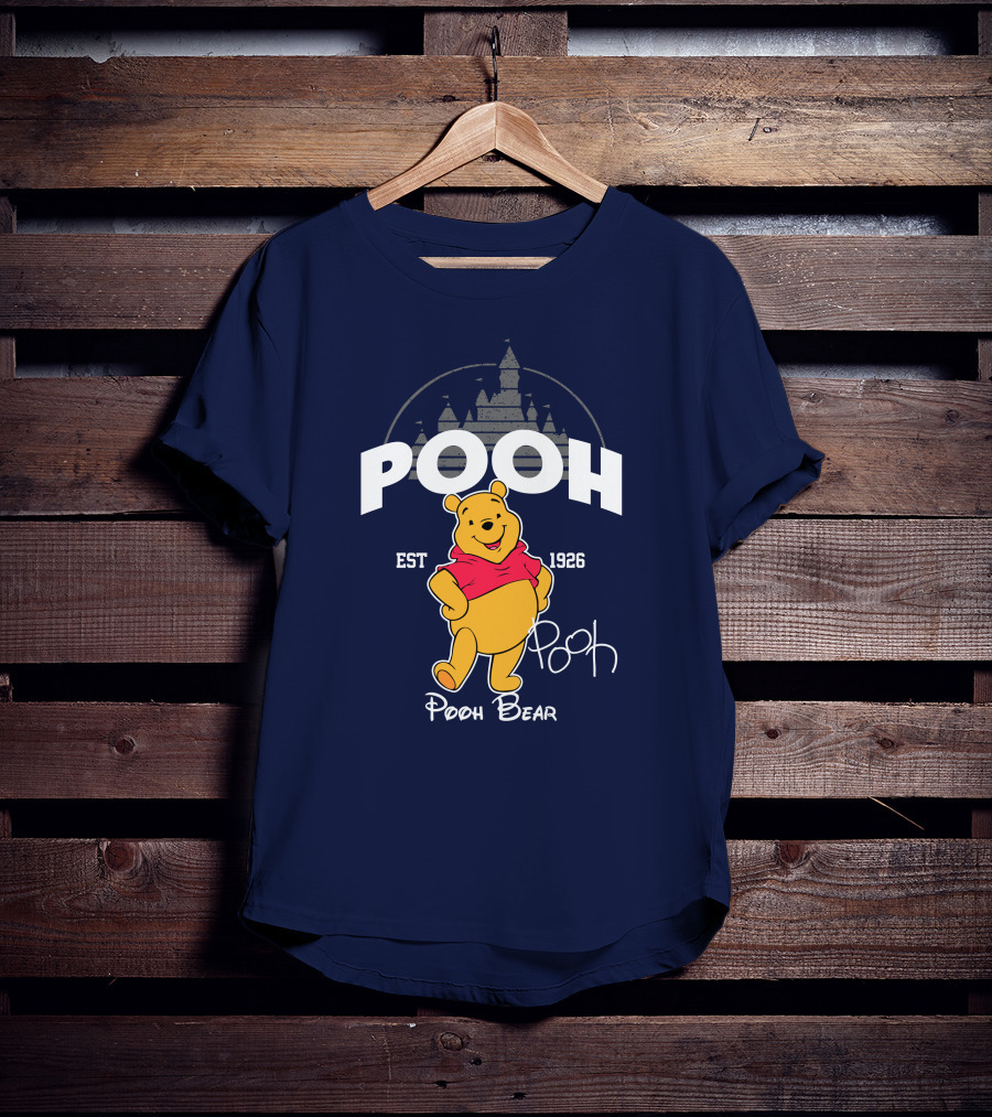 Pooh Bear Est 1926 Castle Backdrop T-Shirt