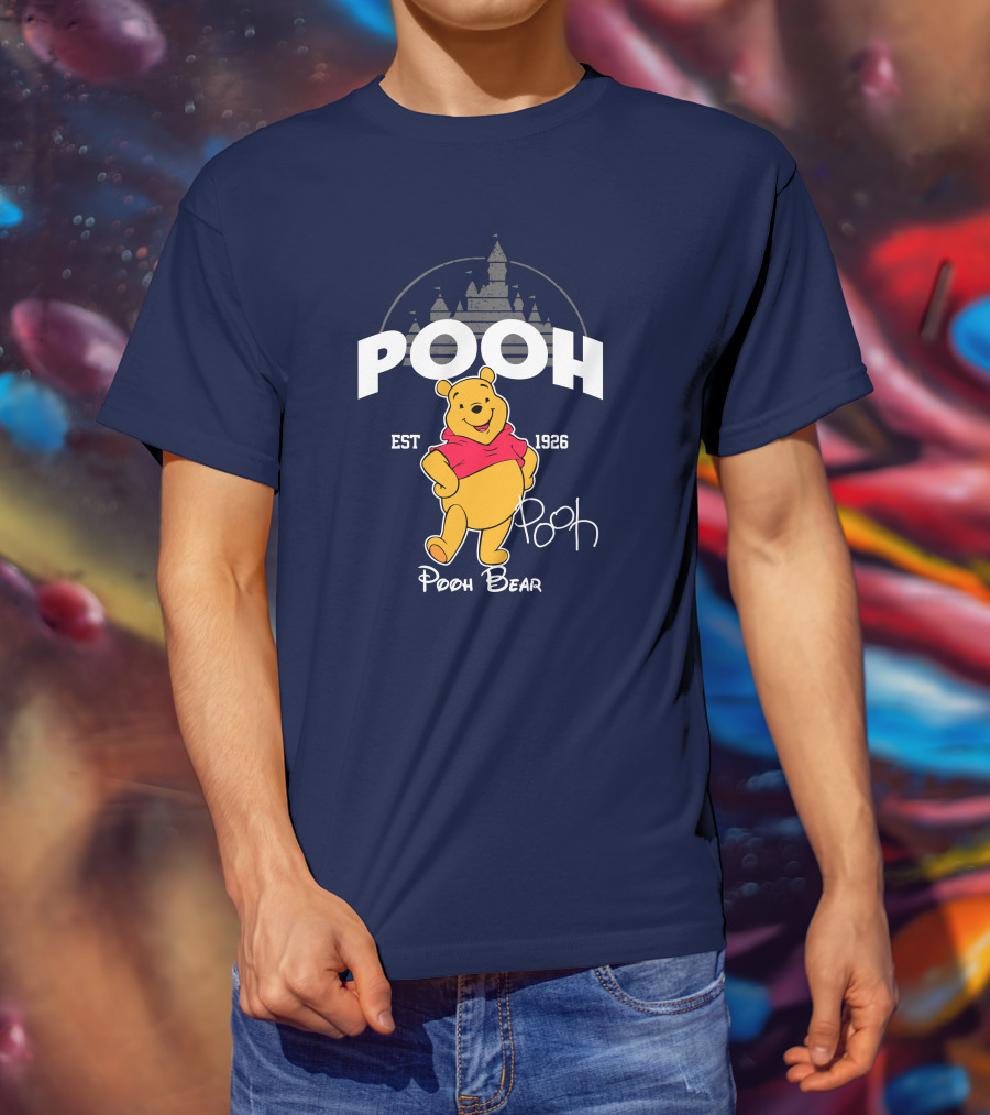 Pooh Bear Est 1926 Castle Backdrop T-Shirt