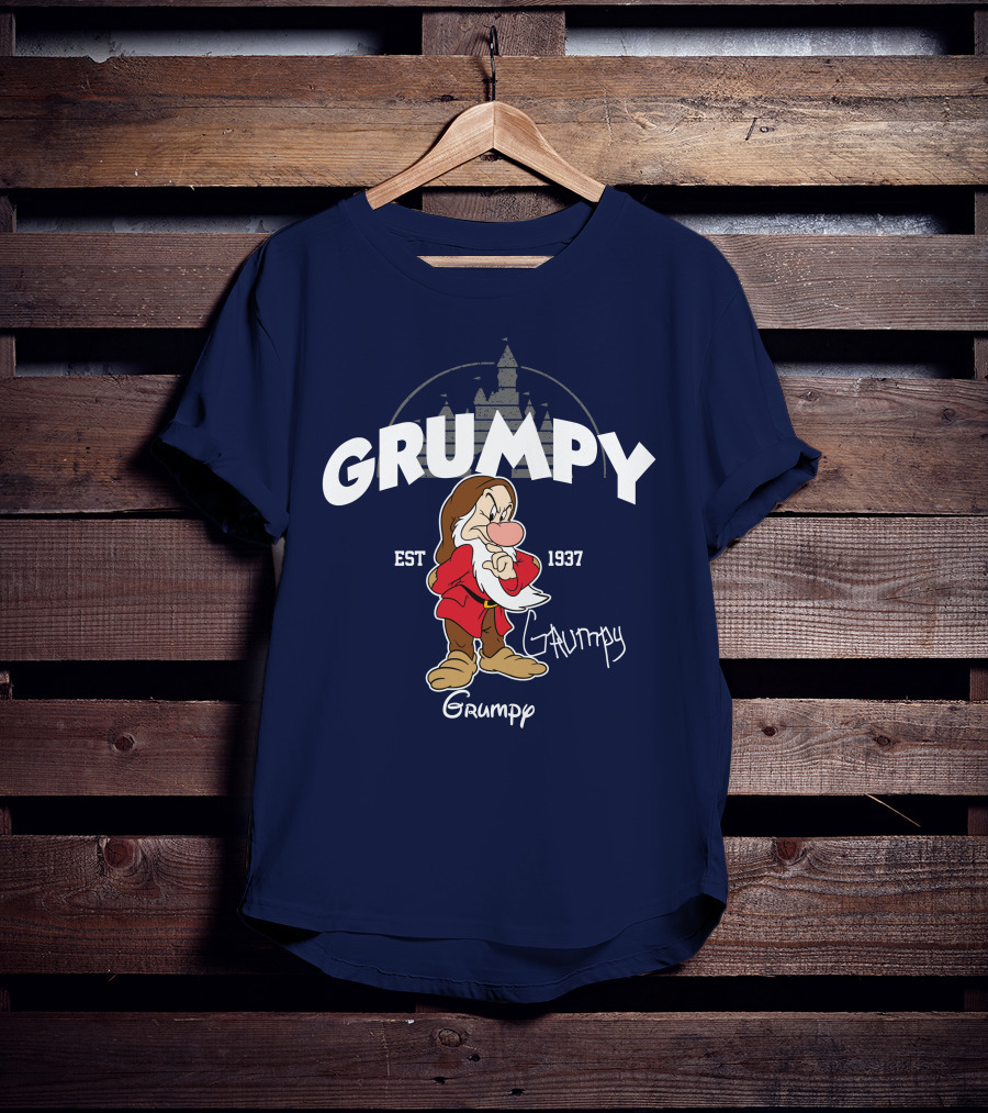 Grumpy Est 1937 Disney Castle Dwarf Snow White T-Shirt