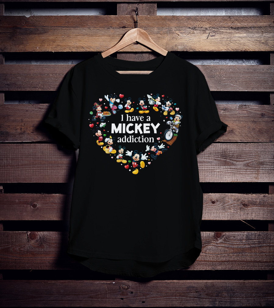 I Have A Mickey Addiction - Heart-Shaped Mickey Characters Collection T-Shirt