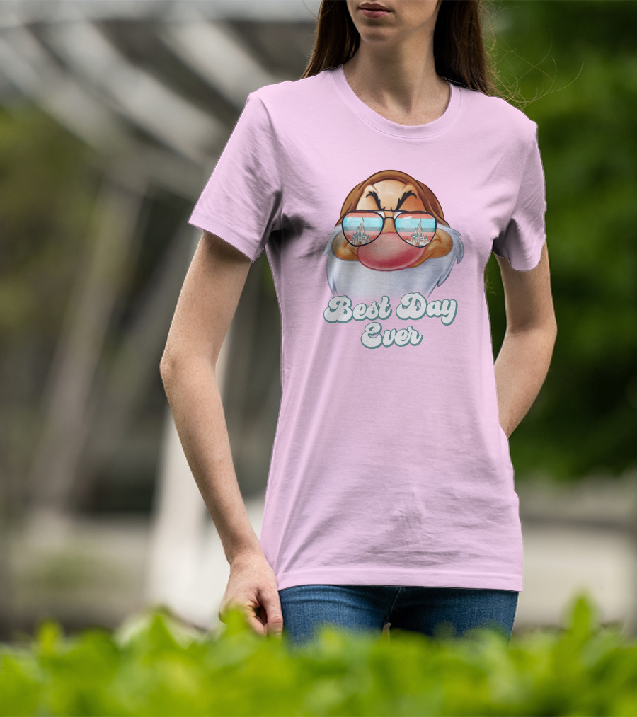Best Day Ever Grumpy Dwarf Sunglasses Castle Scene T-Shirt
