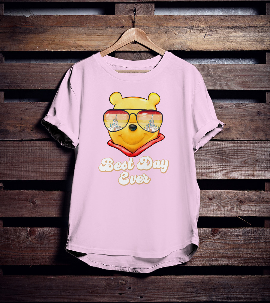 Best Day Ever Pooh Sunglasses Castle T-Shirt