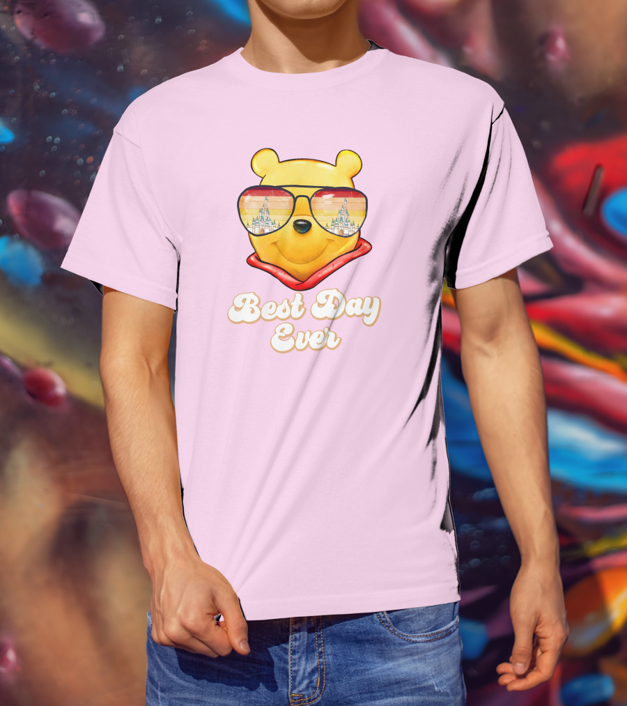 Best Day Ever Pooh Sunglasses Castle T-Shirt