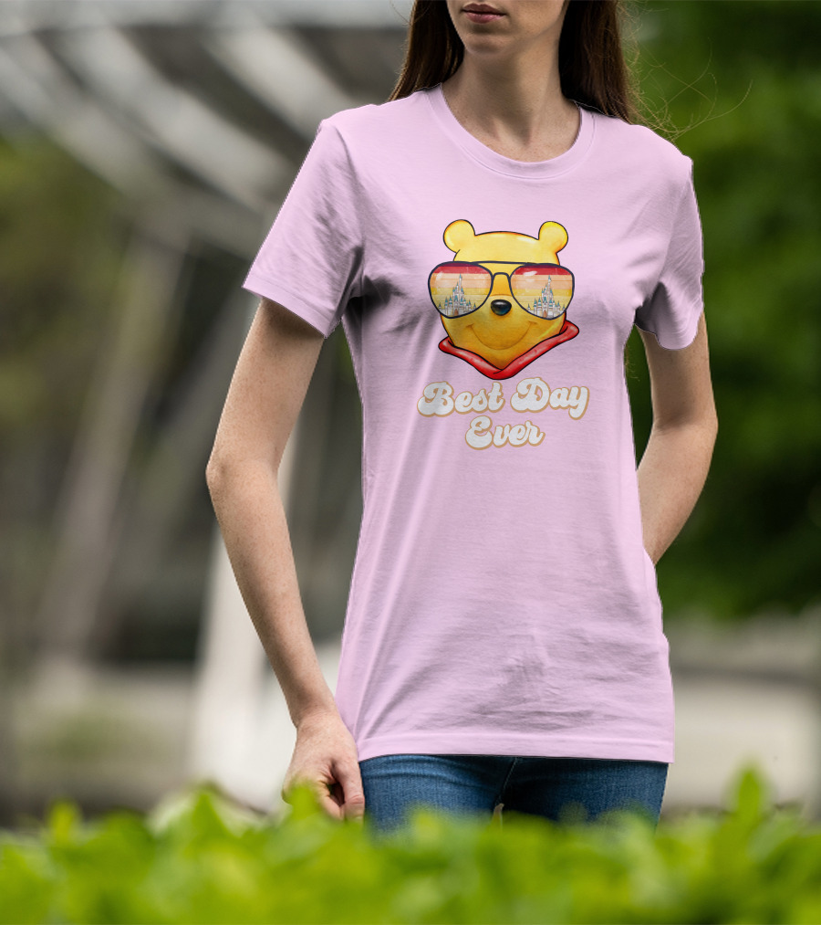 Best Day Ever Pooh Sunglasses Castle T-Shirt