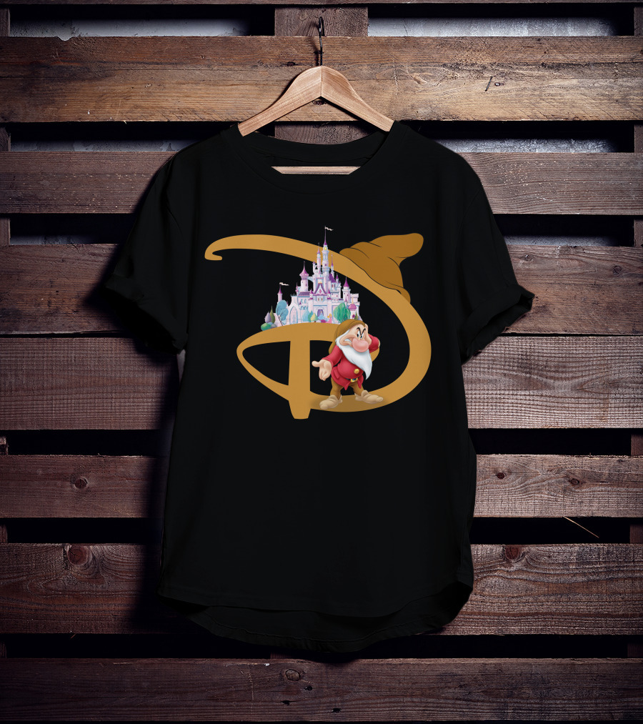 Grumpy With Castle And Character In Fantasy Setting T-Shirt