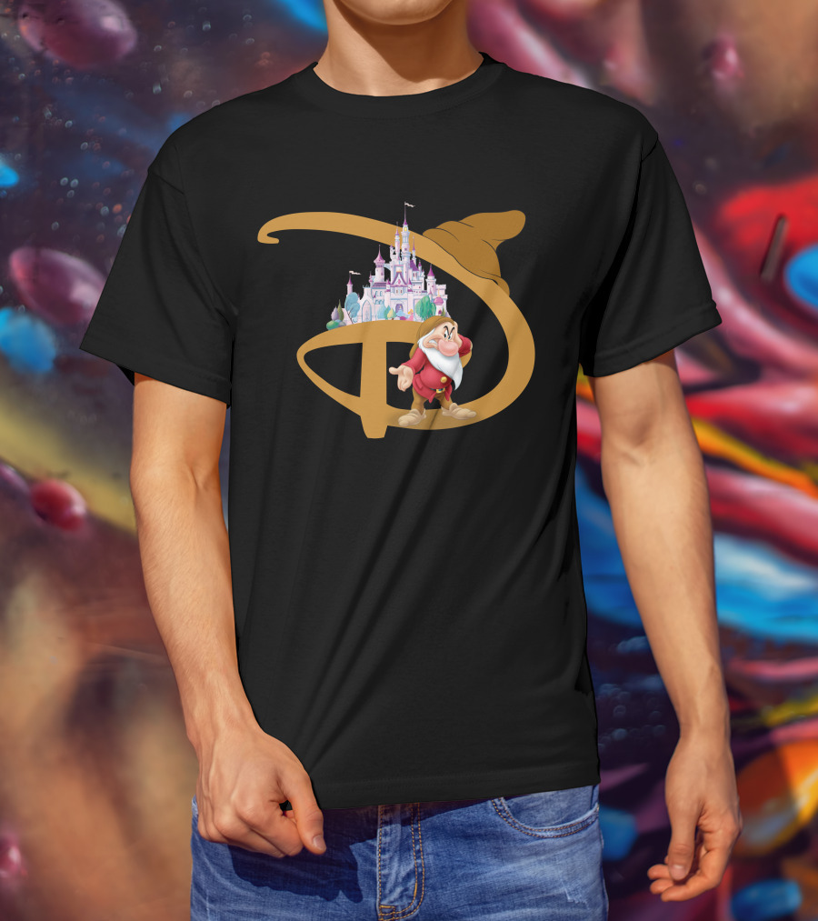 Grumpy With Castle And Character In Fantasy Setting T-Shirt