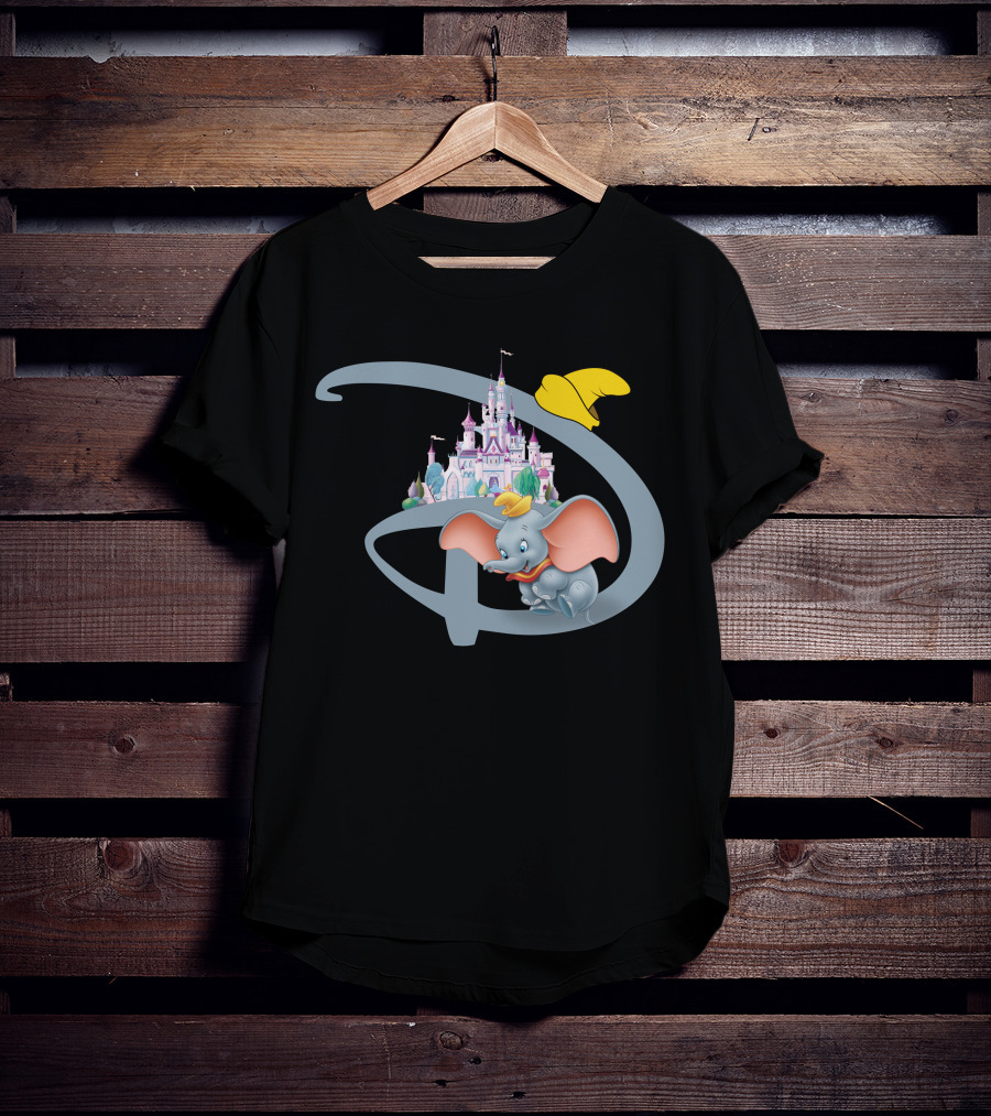 Disney Dumbo Castle With Iconic Hat And Letter D T-Shirt