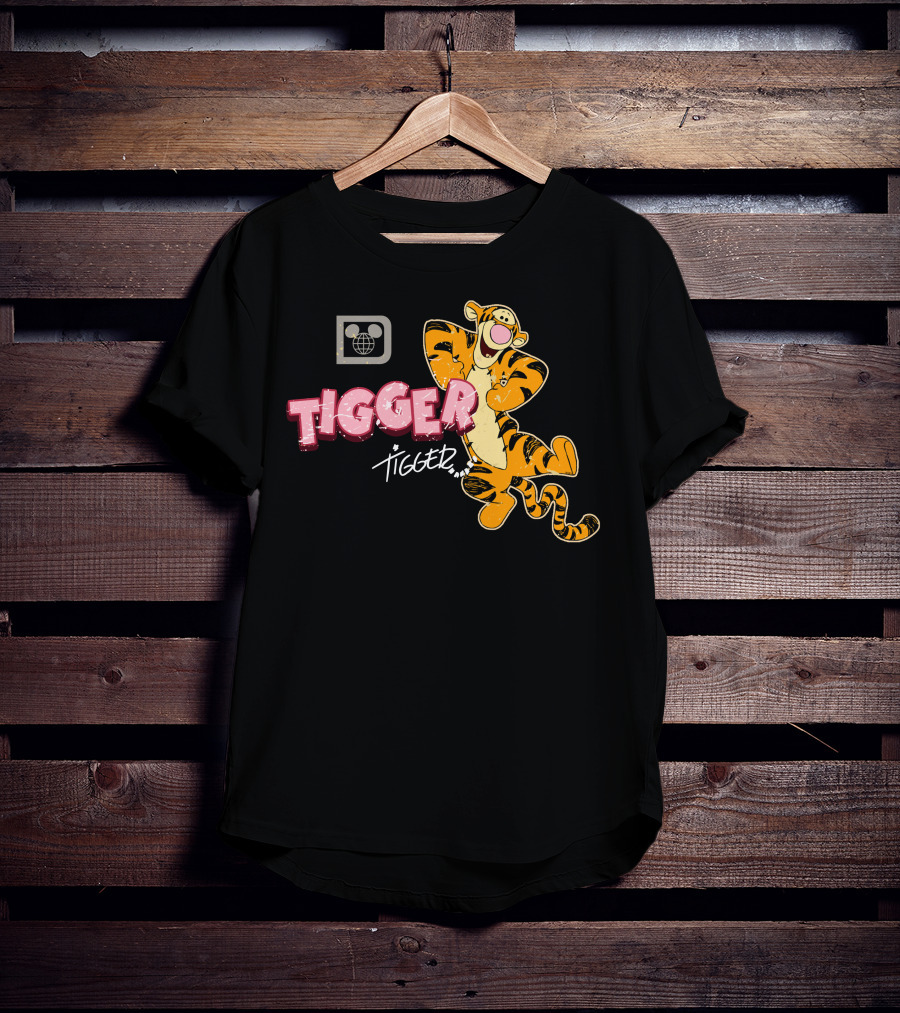 Tigger Disney Character Logo With Illustration And T-Shirt