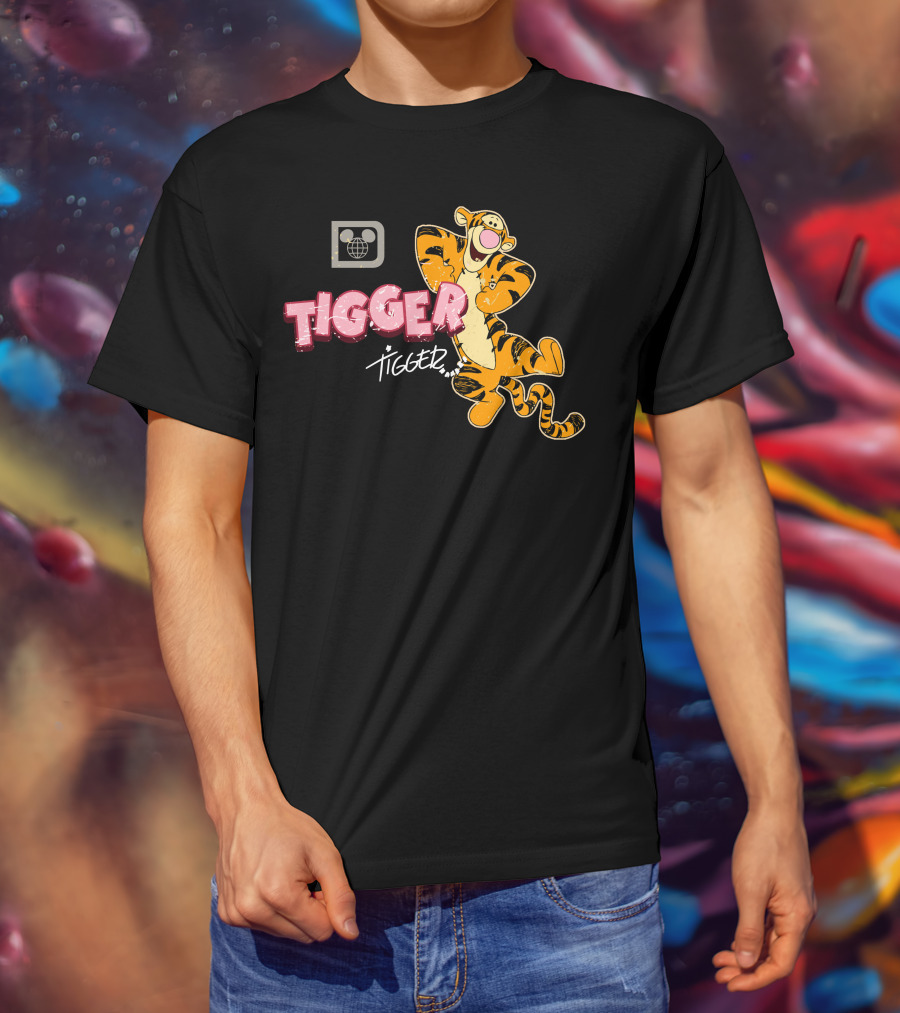 Tigger Disney Character Logo With Illustration And T-Shirt