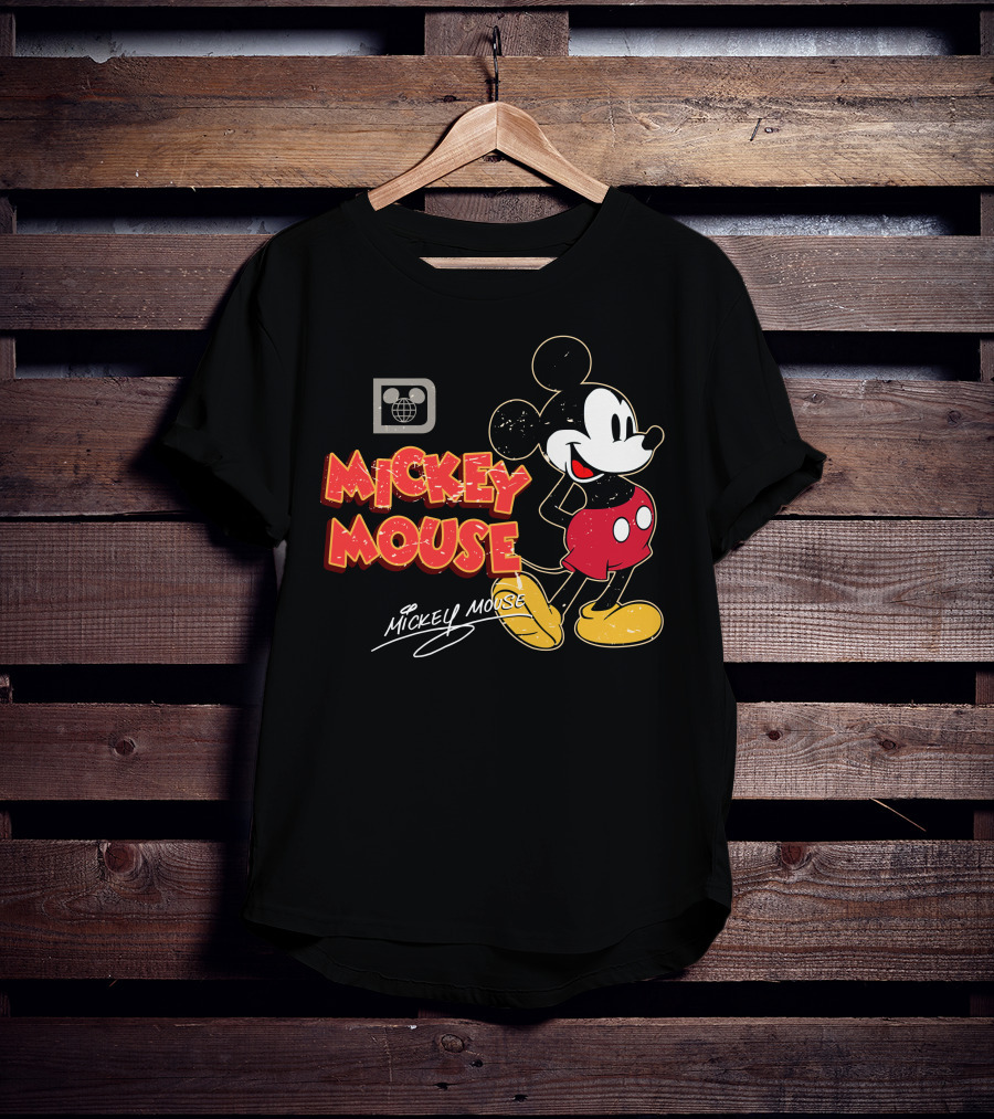 Mickey Mouse Iconic Character Vintage Style Retro Red Shorts T-Shirt