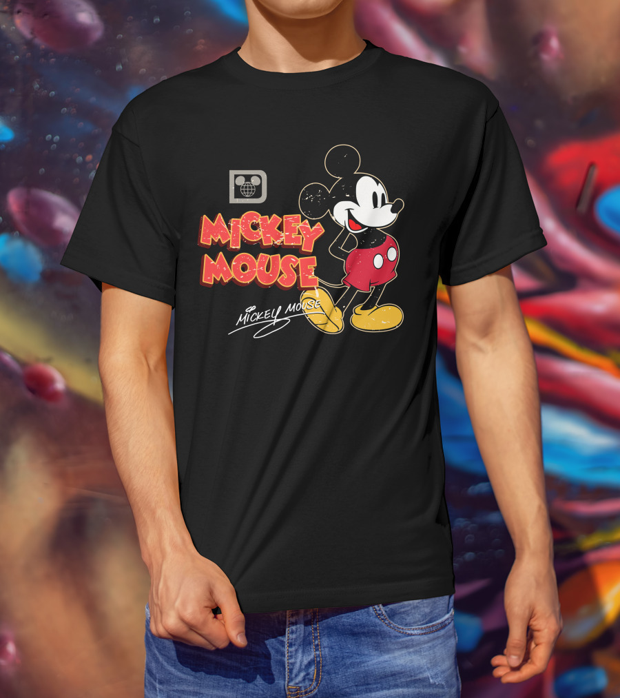 Mickey Mouse Iconic Character Vintage Style Retro Red Shorts T-Shirt