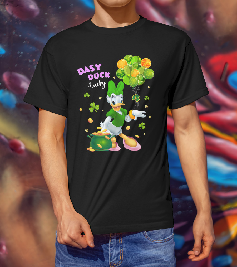 Daisy Duck Lucky St. Patrick's Day Balloons And Shamrocks T-Shirt