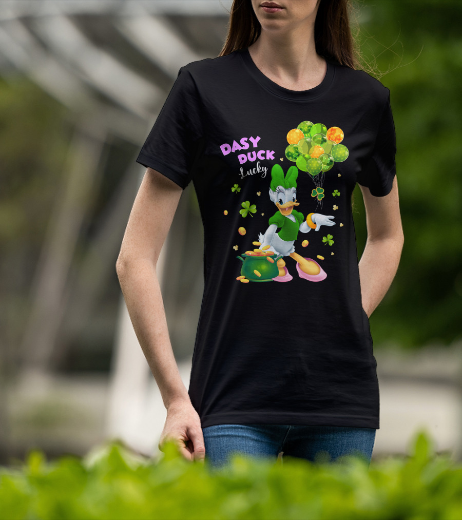 Daisy Duck Lucky St. Patrick's Day Balloons And Shamrocks T-Shirt