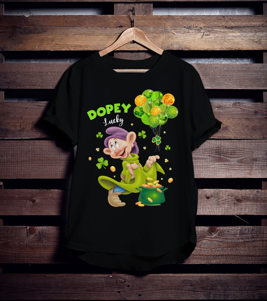 Dopey Lucky Balloons And Coins With Shamrock T-Shirt