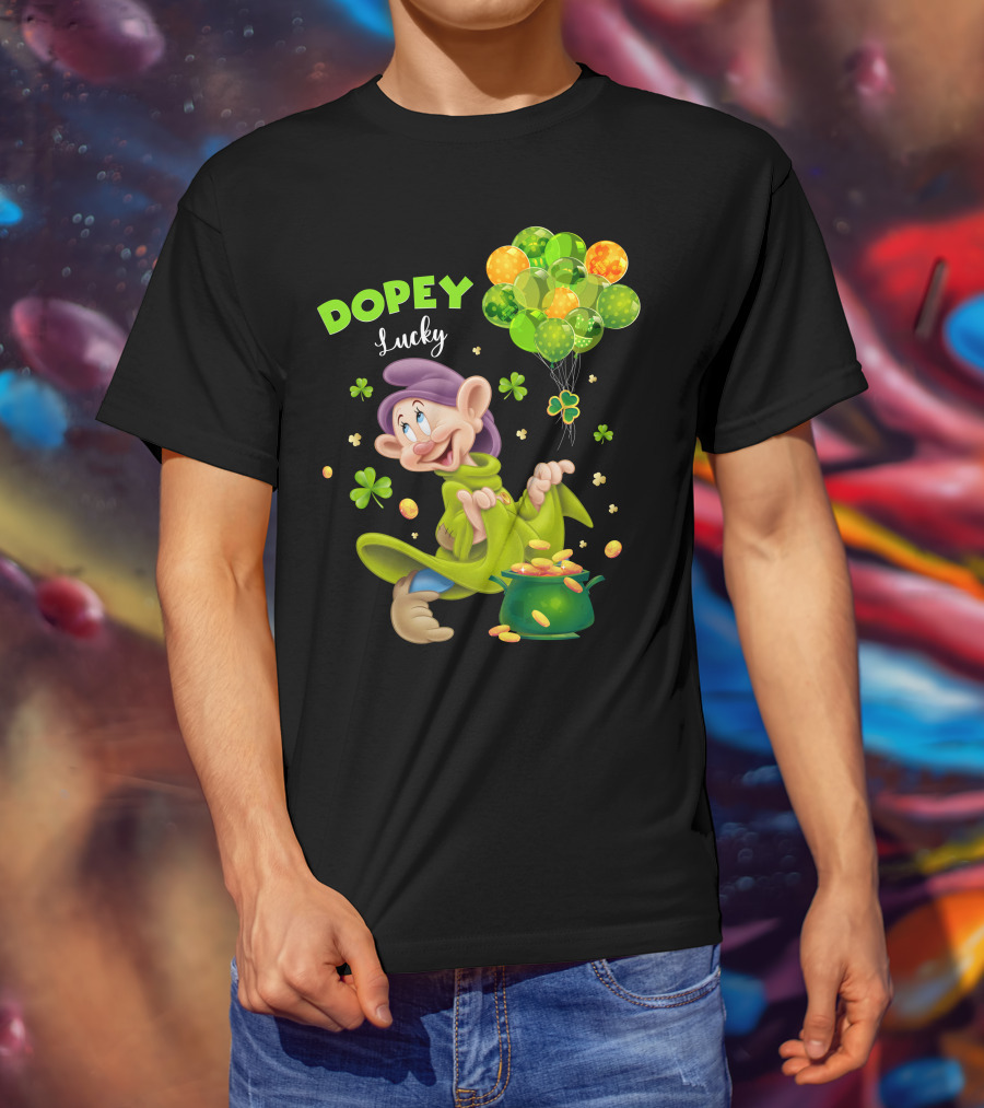 Dopey Lucky Balloons And Coins With Shamrock T-Shirt