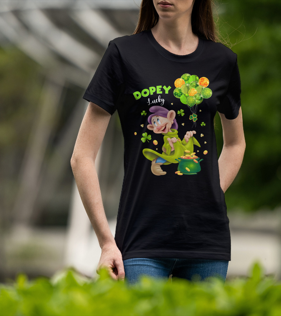 Dopey Lucky Balloons And Coins With Shamrock T-Shirt