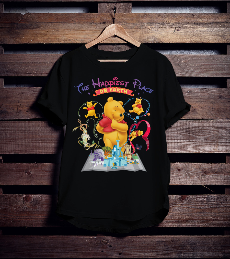 The Happiest Place On Earth Winnie The Pooh Disney Theme Park Adventure T-Shirt