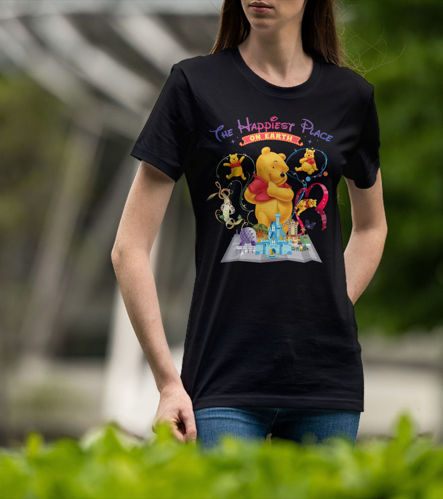 The Happiest Place On Earth Winnie The Pooh Disney Theme Park Adventure T-Shirt