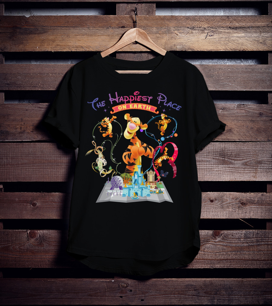 The Happiest Place On Earth Tigger Disney Theme Park Magic T-Shirt